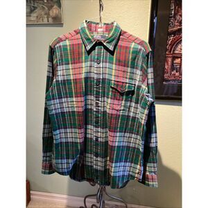 Polo Ralph Lauren Classic Fit Plaid Brushed Flannel Shirt Men's Size Large New